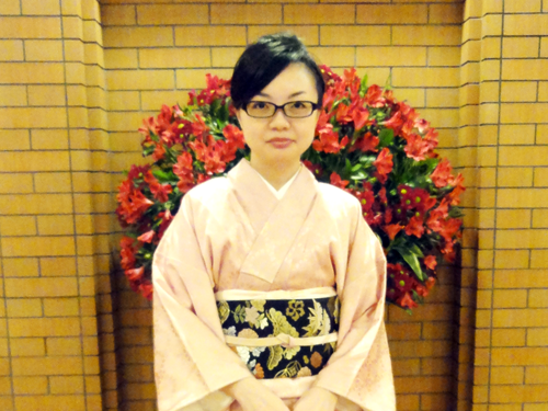 祖母の色無地を着て参加