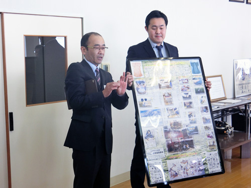 塩沢織物工業協同組合にて。
越後上布の製造過程を図を交えて丁寧に説明して頂きました。